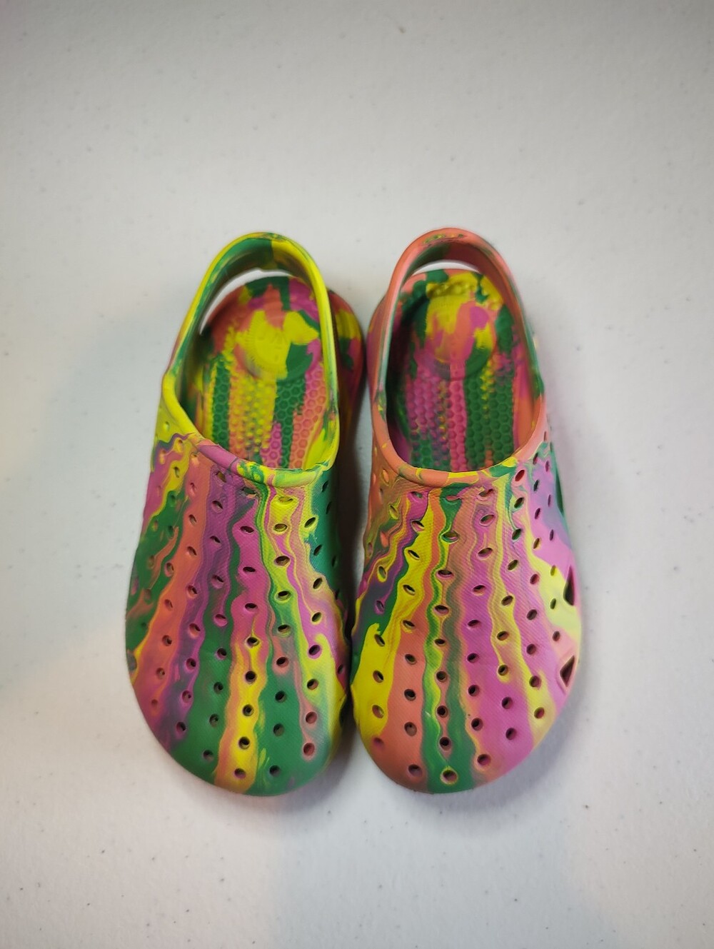 Totes Kids Tie-Dye Clogs Slip-On Pool Shoes Youth Girls Size 7-8